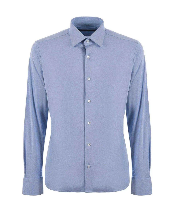 

Светло-Голубая хлопковая рубашка на пуговицах Rrd, синий