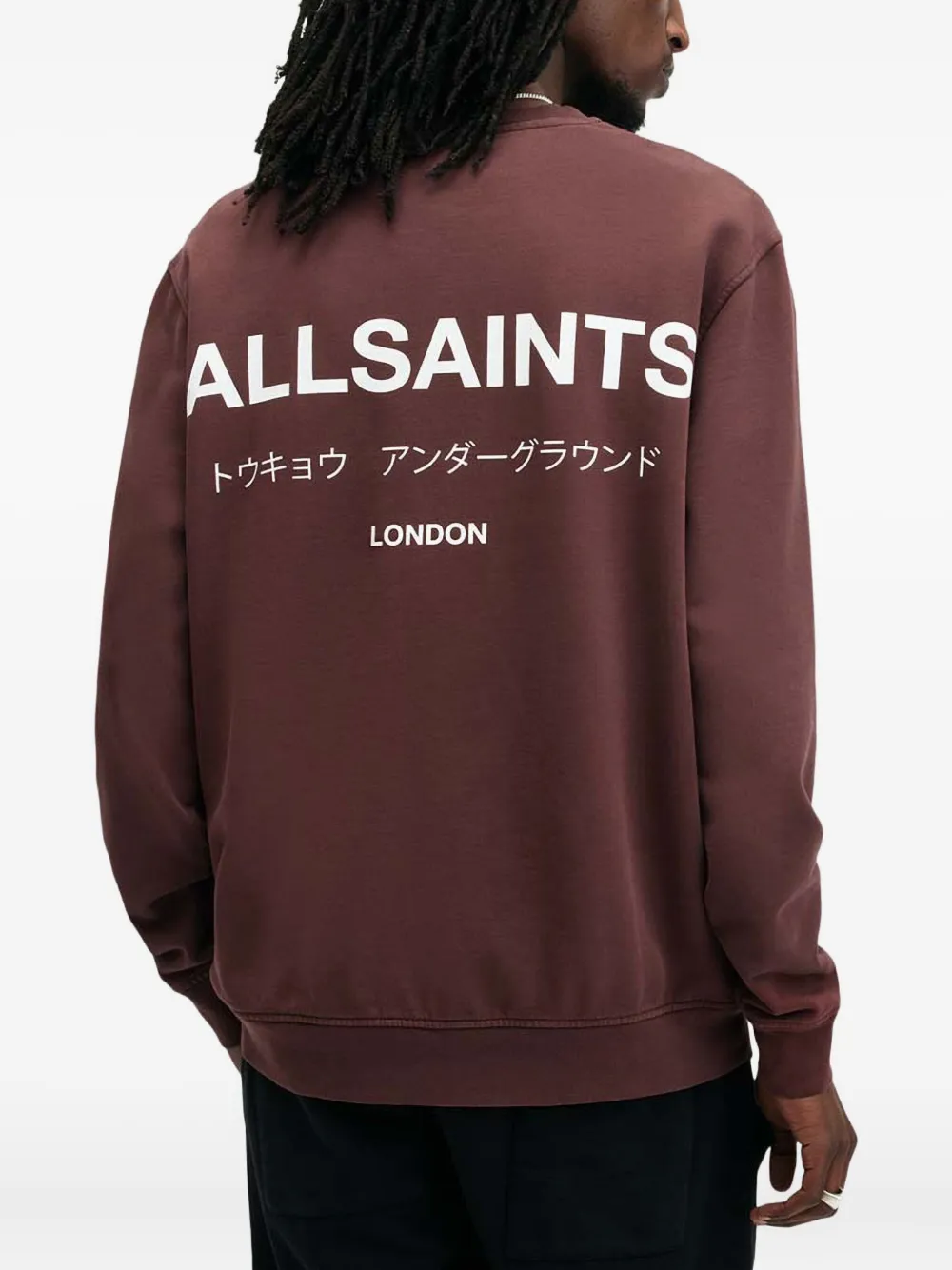 Свитшот с принтом логотипа Underground Allsaints, коричневый — фото 3