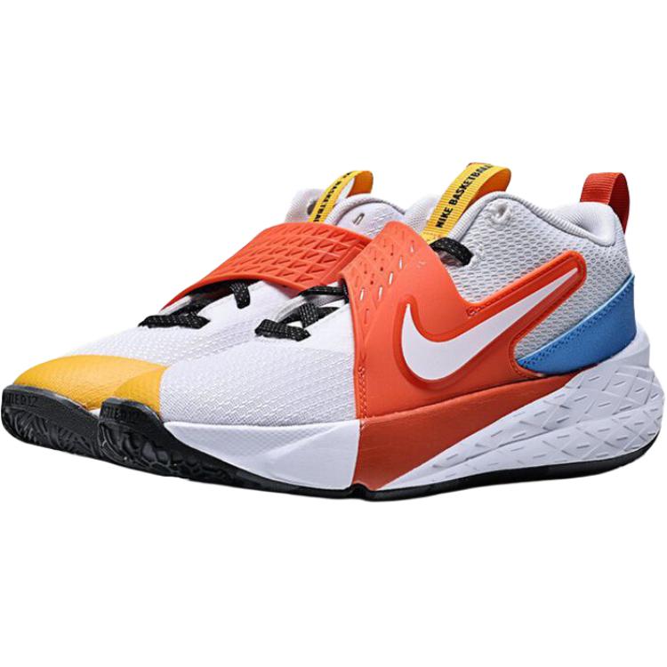 Низкие кроссовки Team Hustle D 12 для детей и подростков, устойчивые к истиранию Nike, белый/красный — фото 3