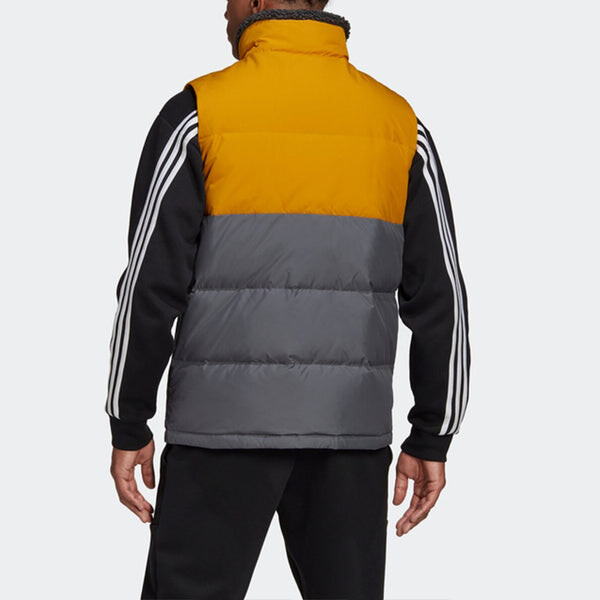 Пуховик adidas Down Vest Outdoor protection against cold Stay Warm Stand Collar Sports Yellow Black Colorblock, черный — фото 4
