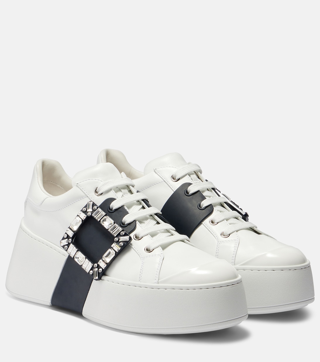 Кроссовки Viv Skate из кожи на платформе Roger Vivier, Altraversioni + Fascia Indigo