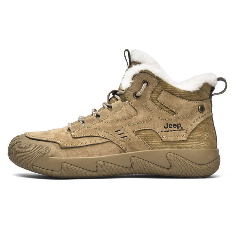 

Jeep Утепленные износостойкие высокие кроссовки мужские хаки, цвет Khaki, Fleece-Lined