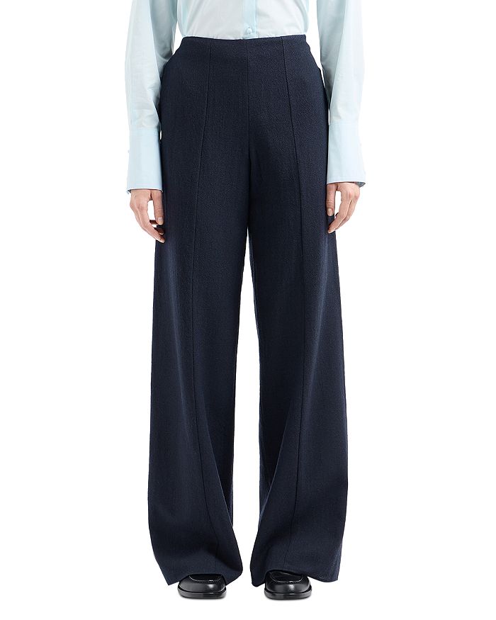 

Шерстяные брюки из крепа Emporio Armani, синий