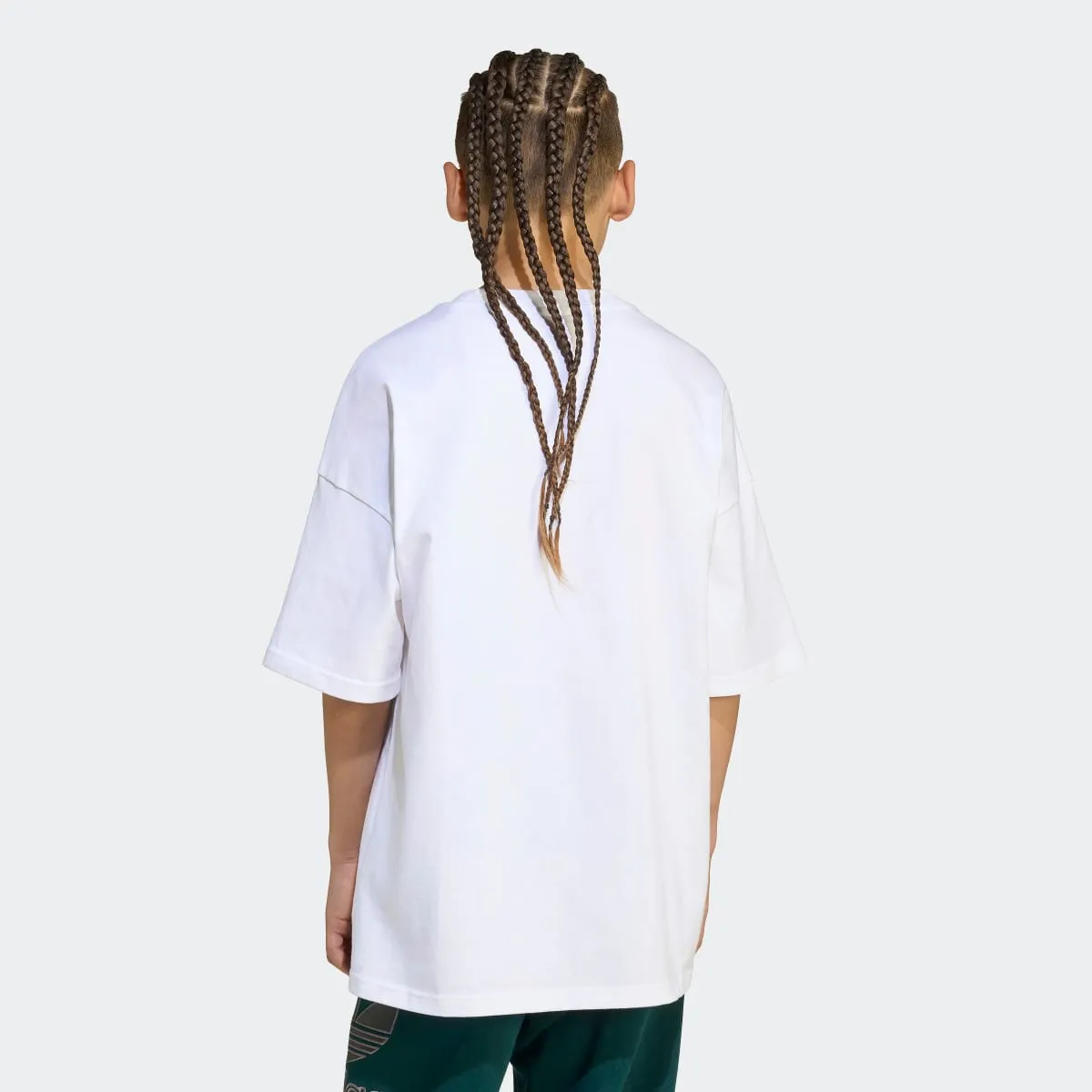 Детская оверсайз-футболка Originals с трилистником adidas, белый — фото 4