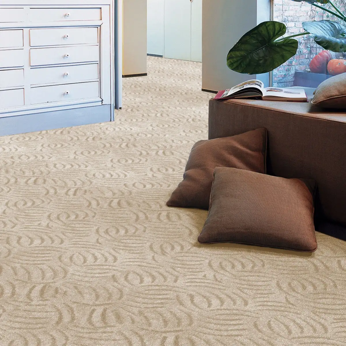 

Ковер Andiamo "Амберг", прямоугольный, ширина 200, 300, 400 или 500 см, эффект высокий-низкий, износостойкий 500х1500 см, светло-бежевый