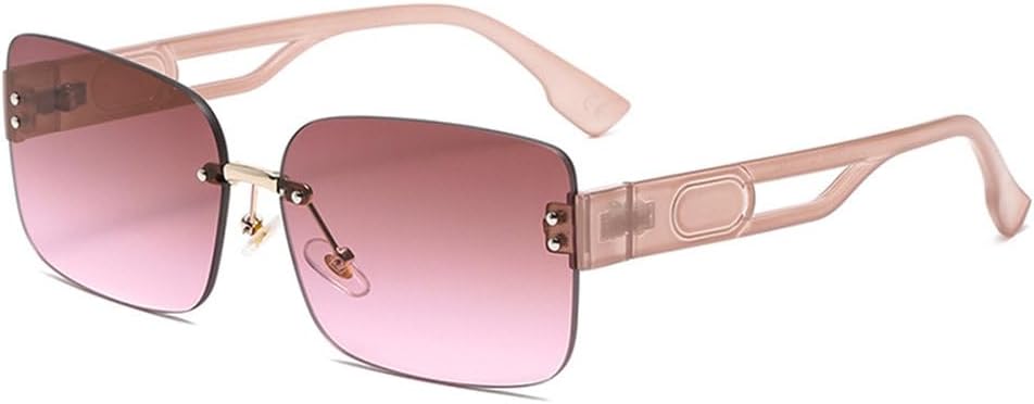 

Женские солнцезащитные очки без оправы, мужские солнцезащитные очки квадратной формы с градиентными линзами, прямоугольные солнцезащитные очки без оправы AHSGDVC, C3 Tea Pink