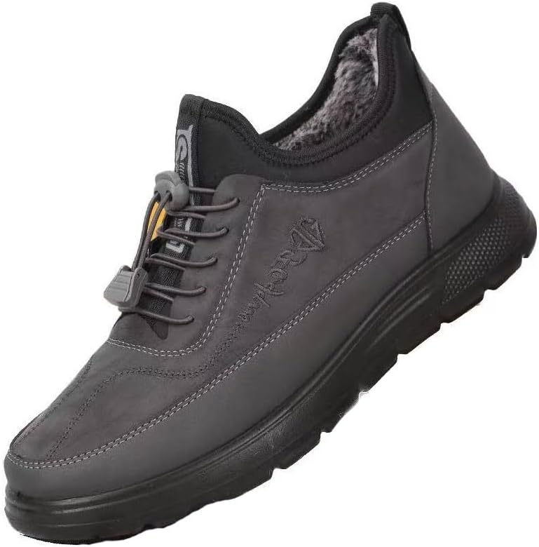 

Мужские зимние ботинки для снега: водонепроницаемые с меховой подкладкой, теплые мужские ботинки - удобные ботинки до щиколотки Odipon, серый