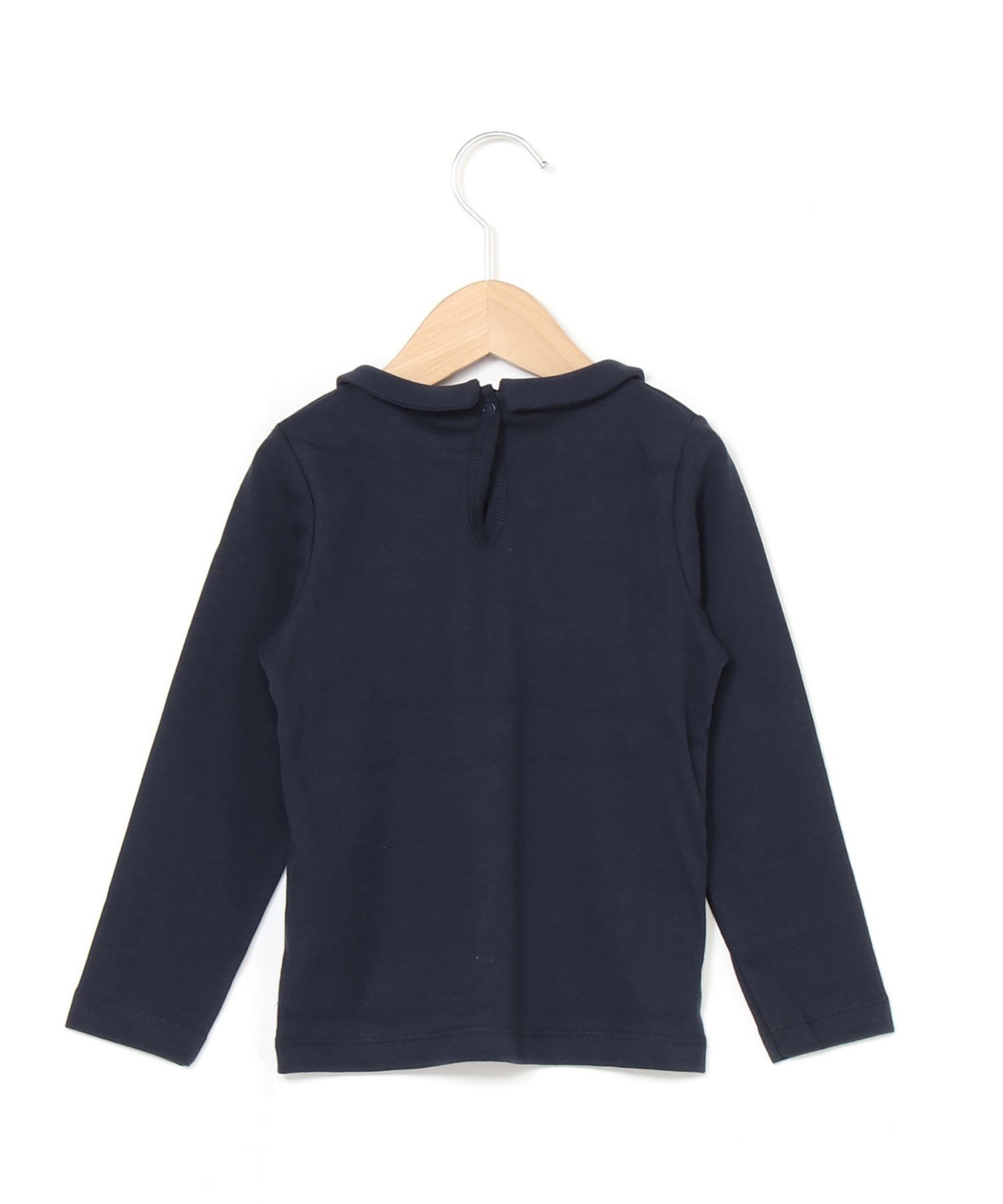Футболка с длинными рукавами и воротником PETIT BATEAU, Dark Navy — фото 2
