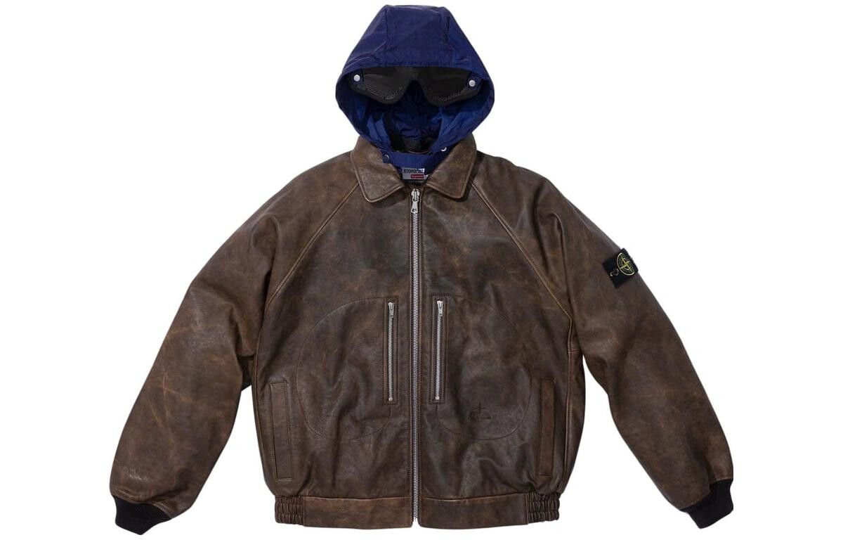 

Stone Island X STONE ISLAND FW23 Совместная куртка унисекс Supreme, коричневый