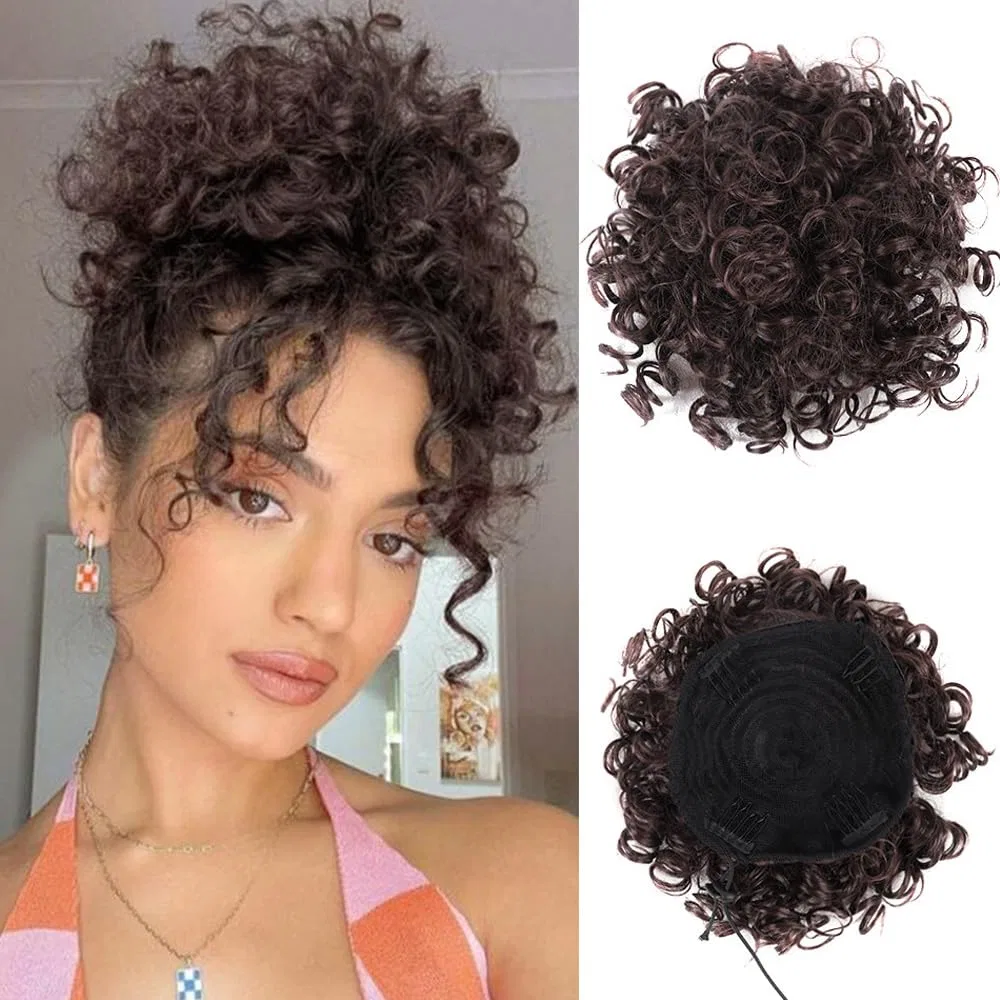 Накладной пучок для волос Messy Bun Fdeety, Brown