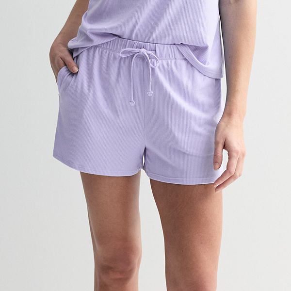 

Женские рифленые шорты для пижамы Sonoma Goods For Life, Lavender Jess