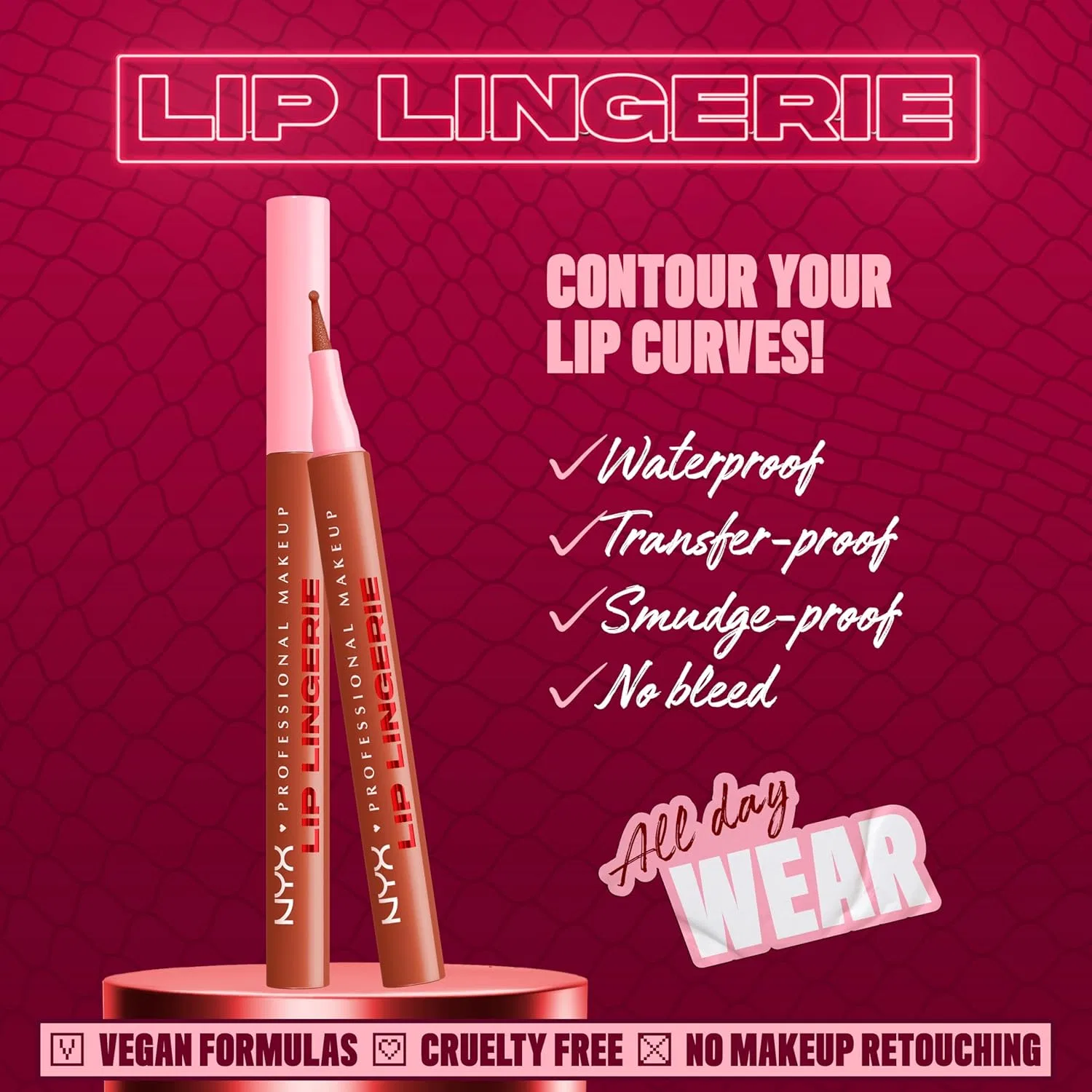 Подводка для губ NYX Professional Makeup Lip Lingerie Liner Stain, оттенок Naughty Nude, 0.03 oz — фото 2