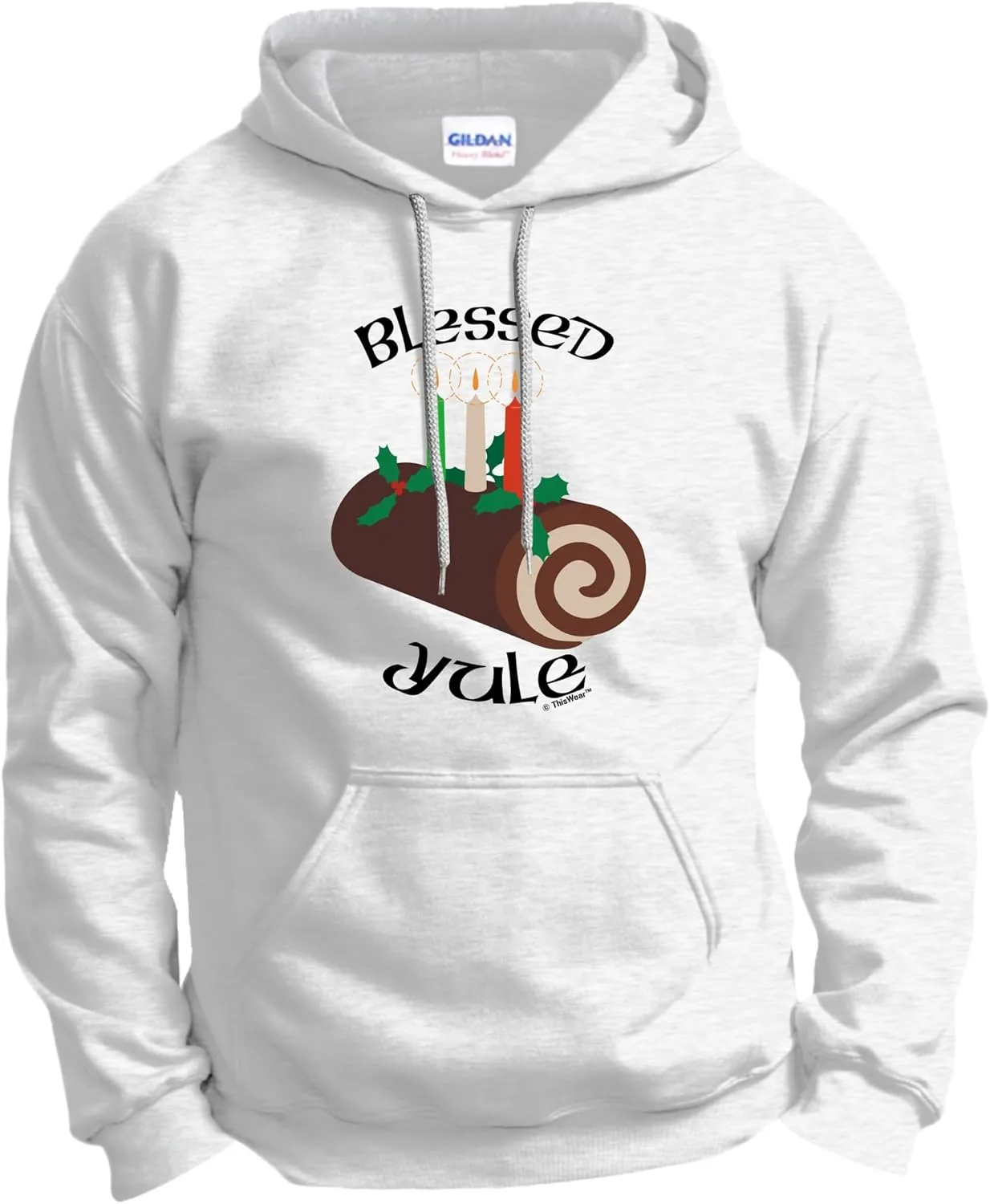 

ThisWear Blessed Yule Log худи с длинным рукавом и передним карманом