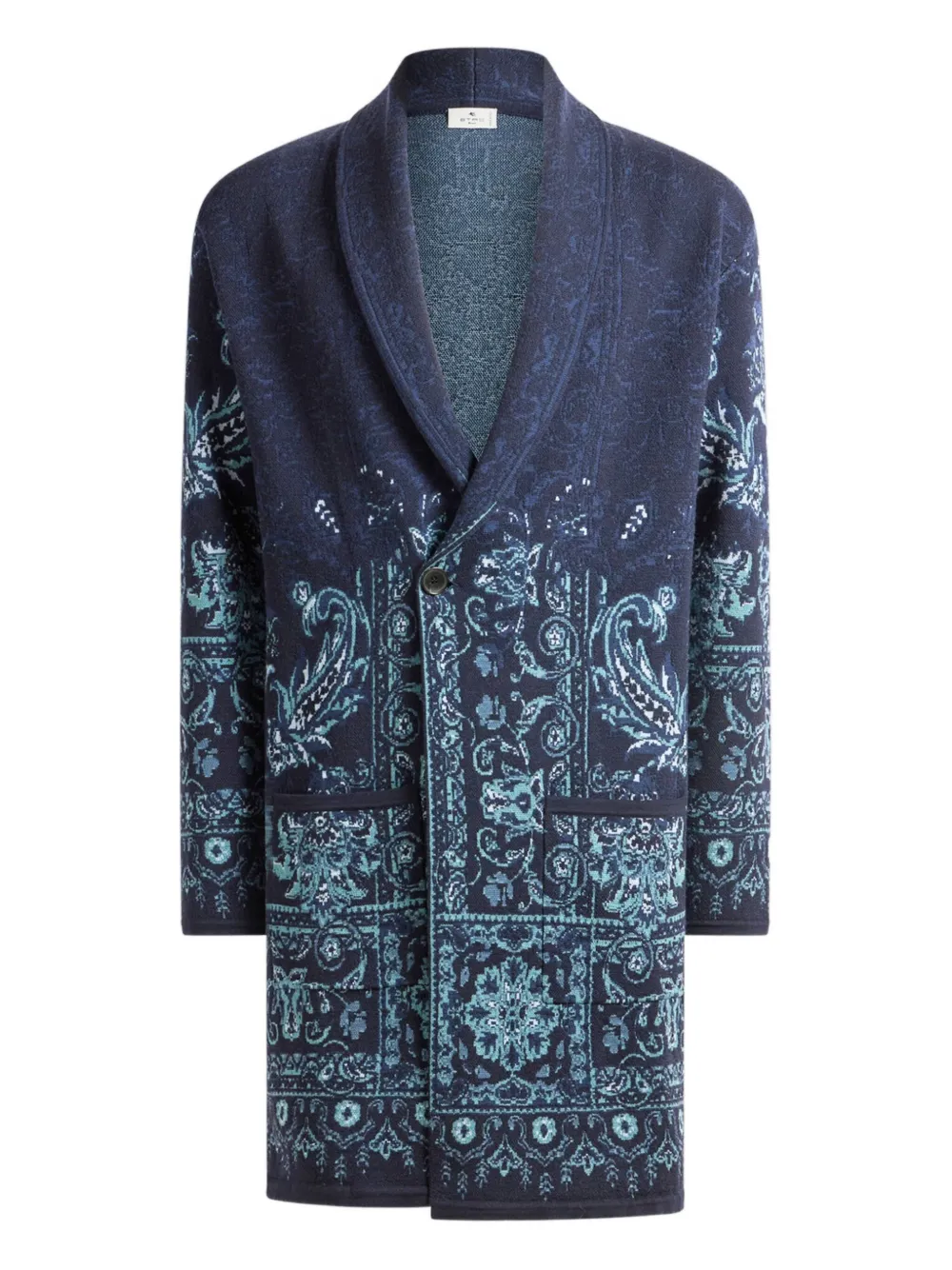 

Кардиган с жаккардовым узором пейсли ETRO, синий
