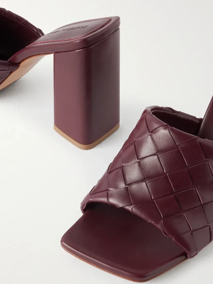 Мюли из кожи intrecciato Parco BOTTEGA VENETA, бордовый — фото 4