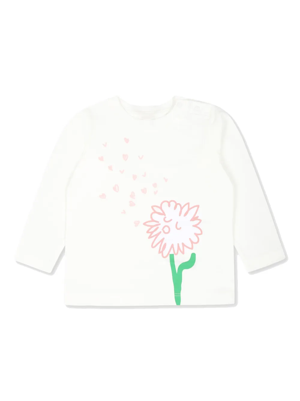 

Футболка с длинными рукавами и цветочным принтом Stella McCartney Kids, белый