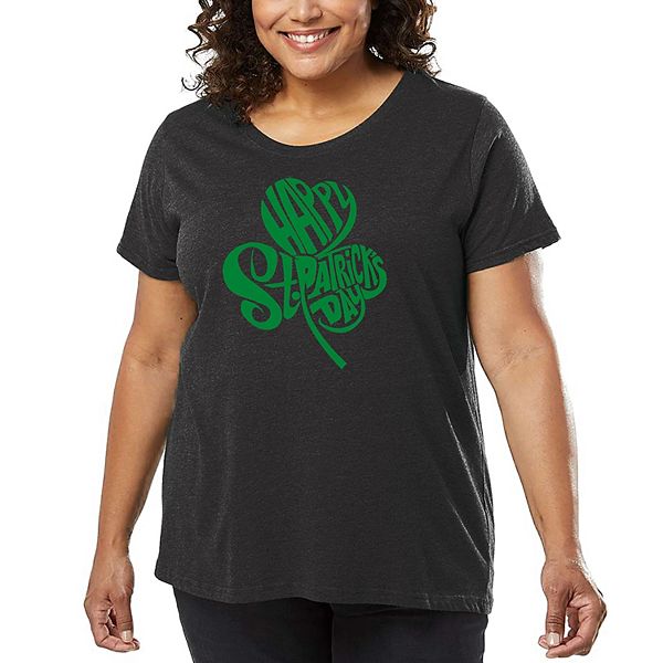 

Женская футболка plus size с принтом - St Patrick's Day Shamrock La Pop Art, Grey, Серый, Женская футболка plus size с принтом - St Patrick's Day Shamrock La Pop Art, Grey