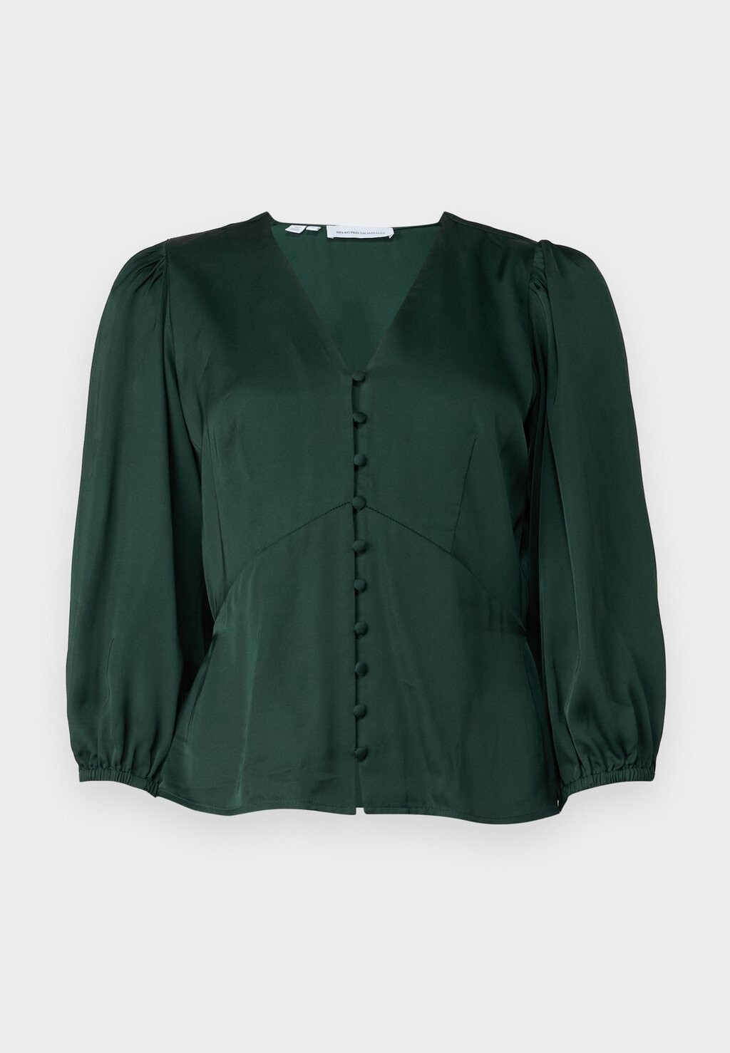 

Блуза SLFJYLINE BUTTONED Selected Femme, темно-зеленый