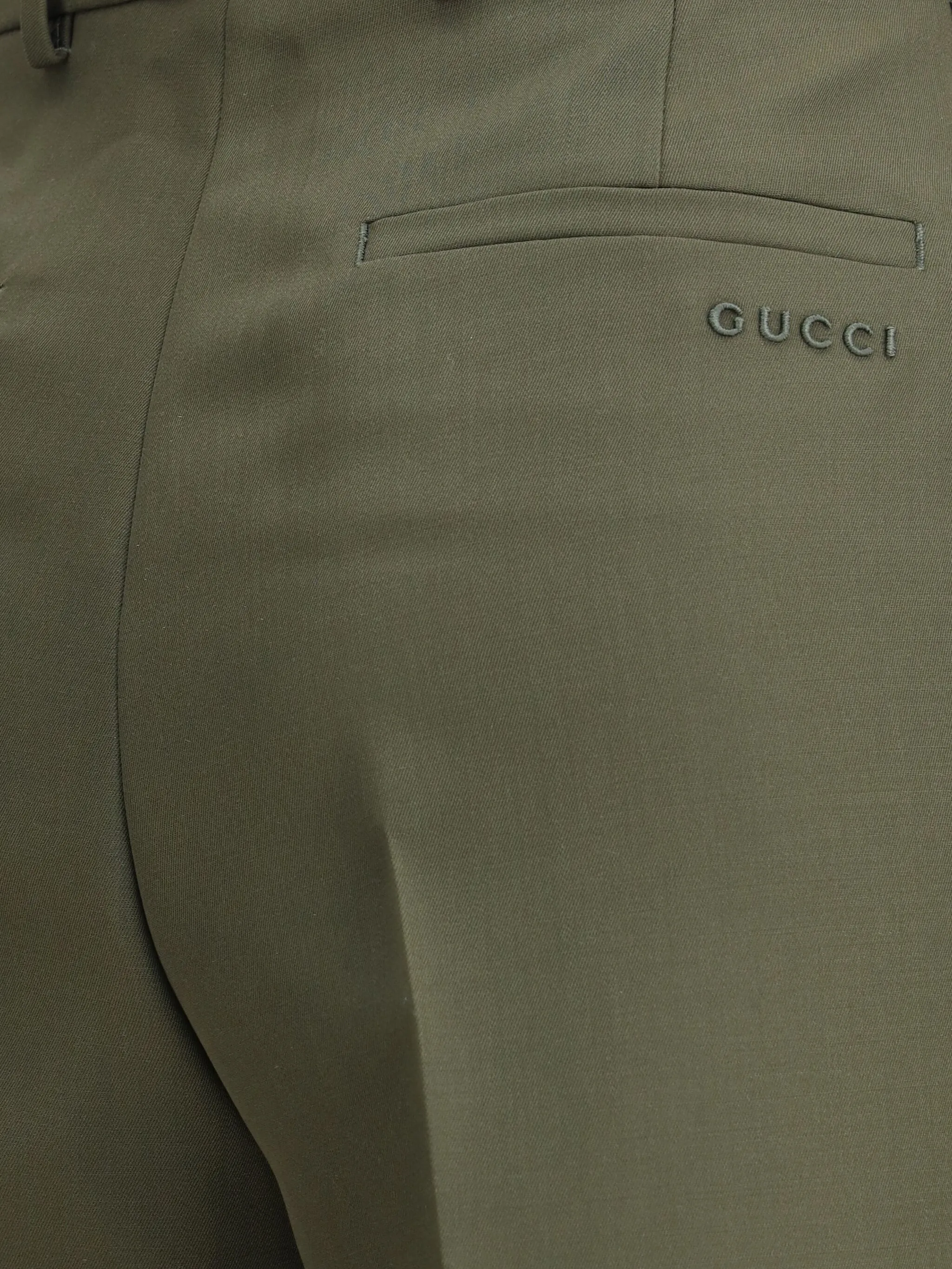 Брюки Boyfriend Gucci, зеленый — фото 3