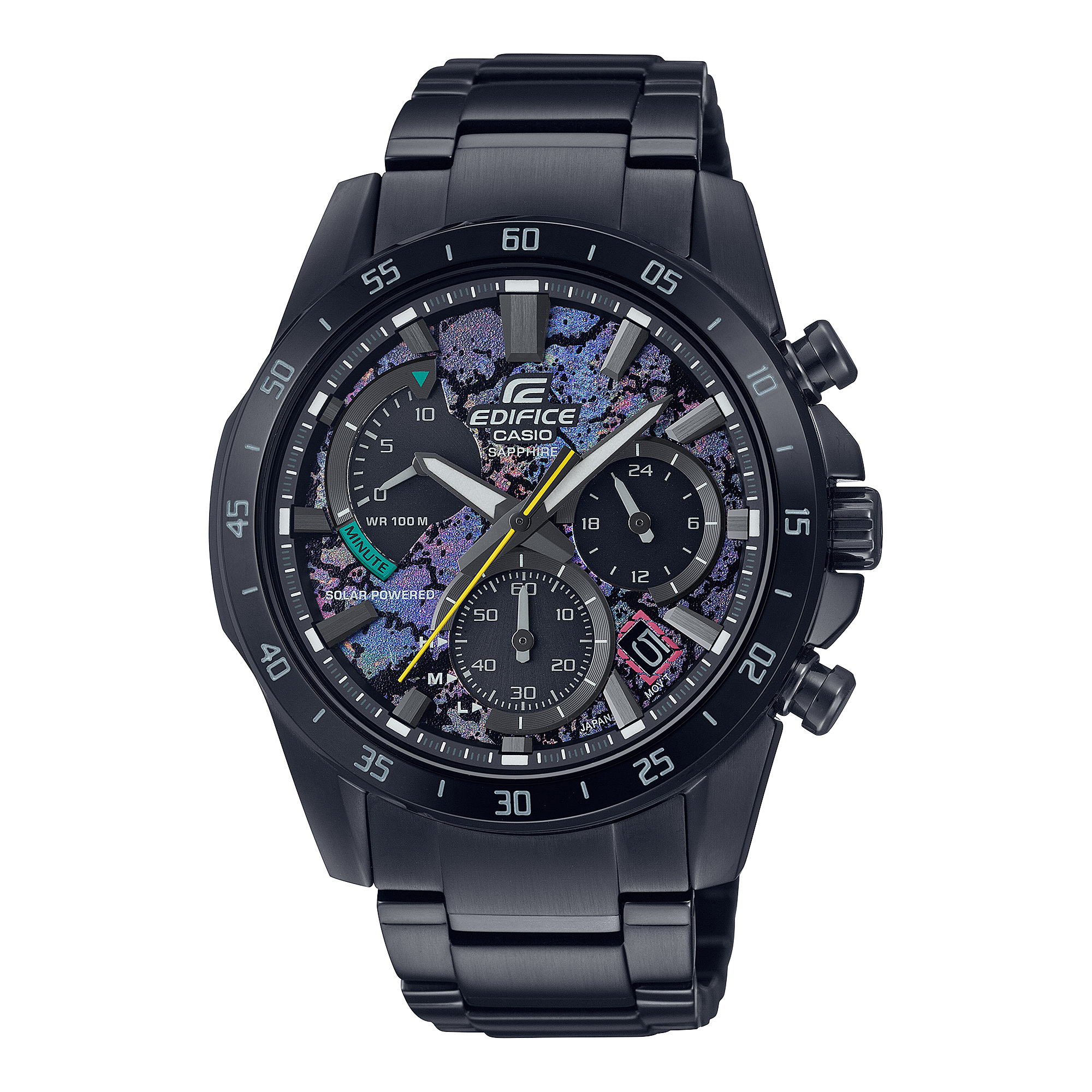 

CASIO Коллекция EDIFICE, кварцевый механизм, металлический ремешок, мужские часы, черный циферблат