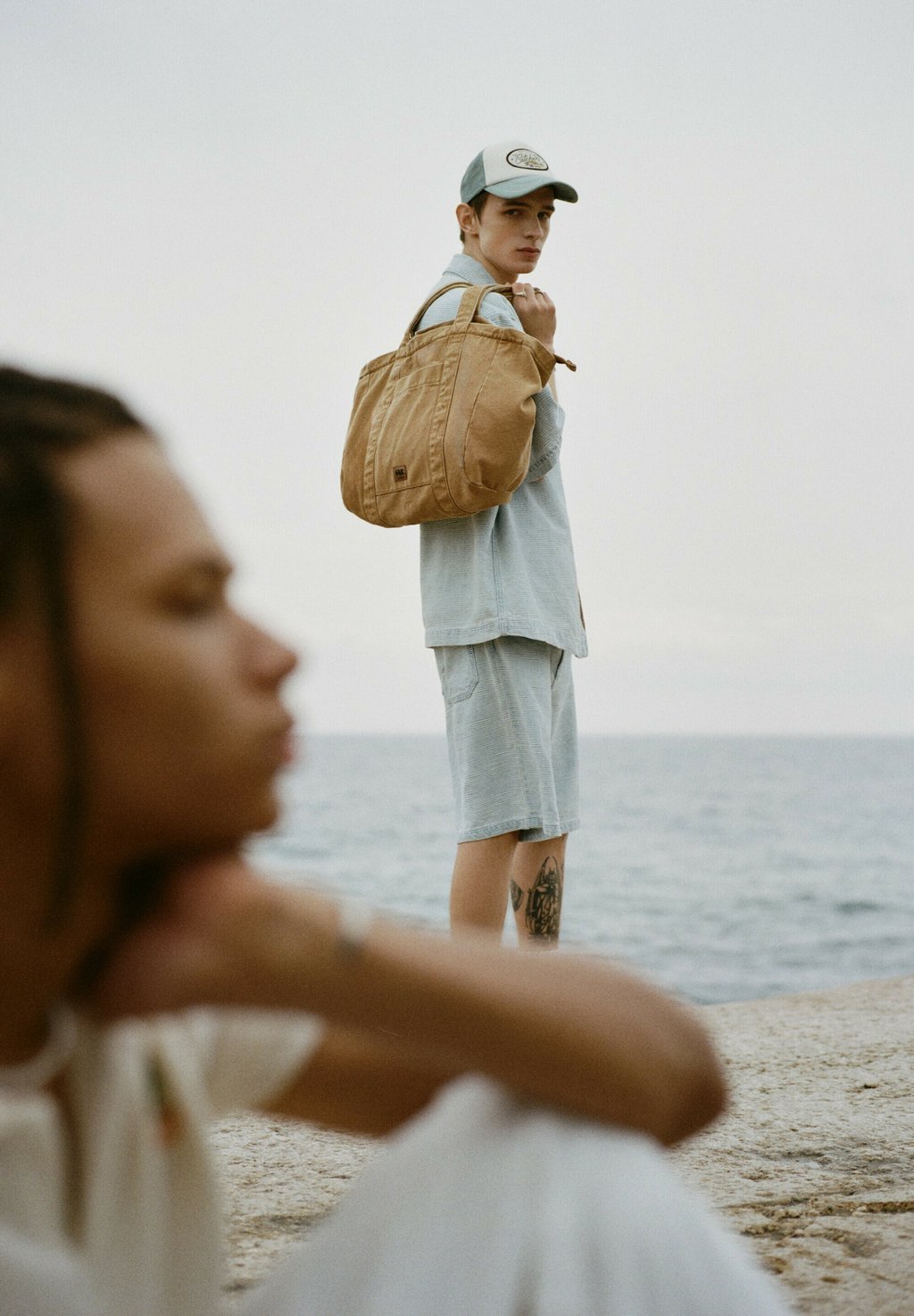 

Сумка-тоут SHOPPER PULL&BEAR, светло-коричневый