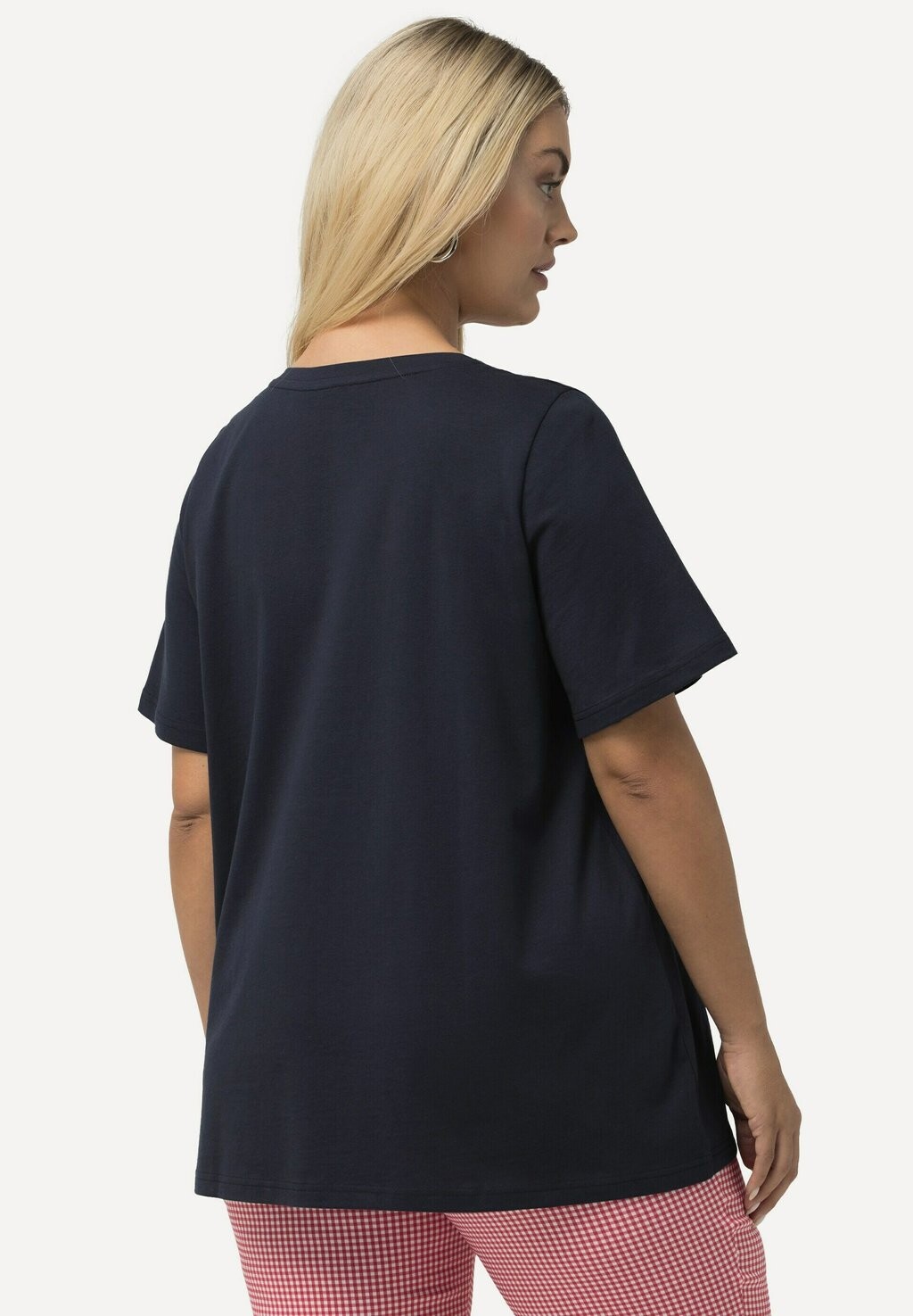 

Футболка с принтом LACE UP SHORT SLEEVE Ulla Popken, темно-синий