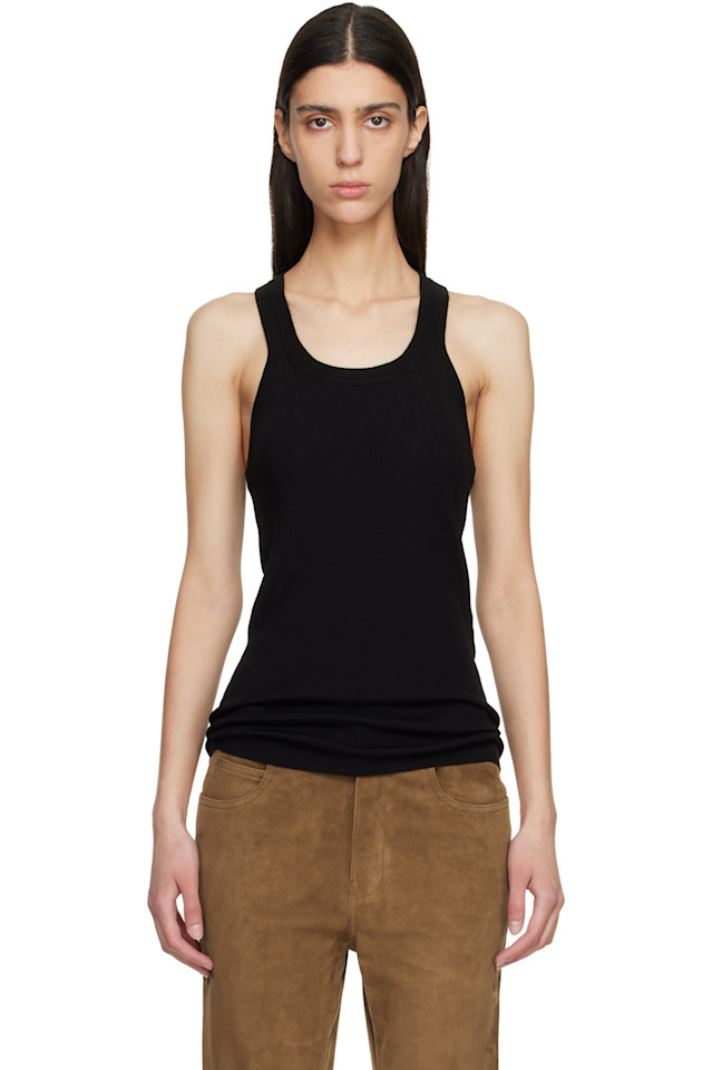 

Топ из тонкой мериносовой шерсти в рубчик Tom Ford, черный