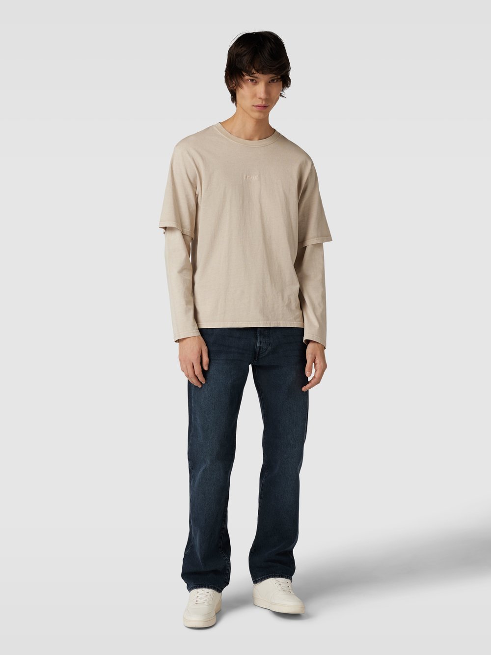 

Джинсы прямого покроя с 5 карманами, модель "501 BLUE BLACK STRETCH" Levi's, темно-синий