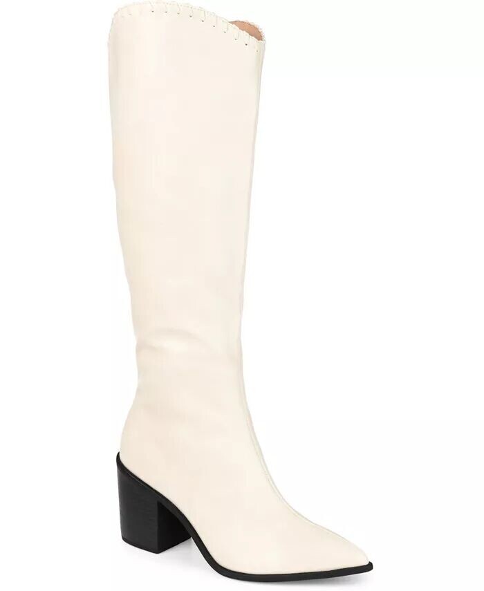 Женские ковбойские сапоги Daria Wide Calf до колена Journee Collection, слоновая кость/кремовый