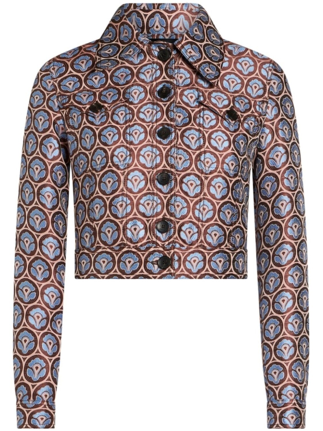 

ETRO укороченный жакет с цветочным узором, синий
