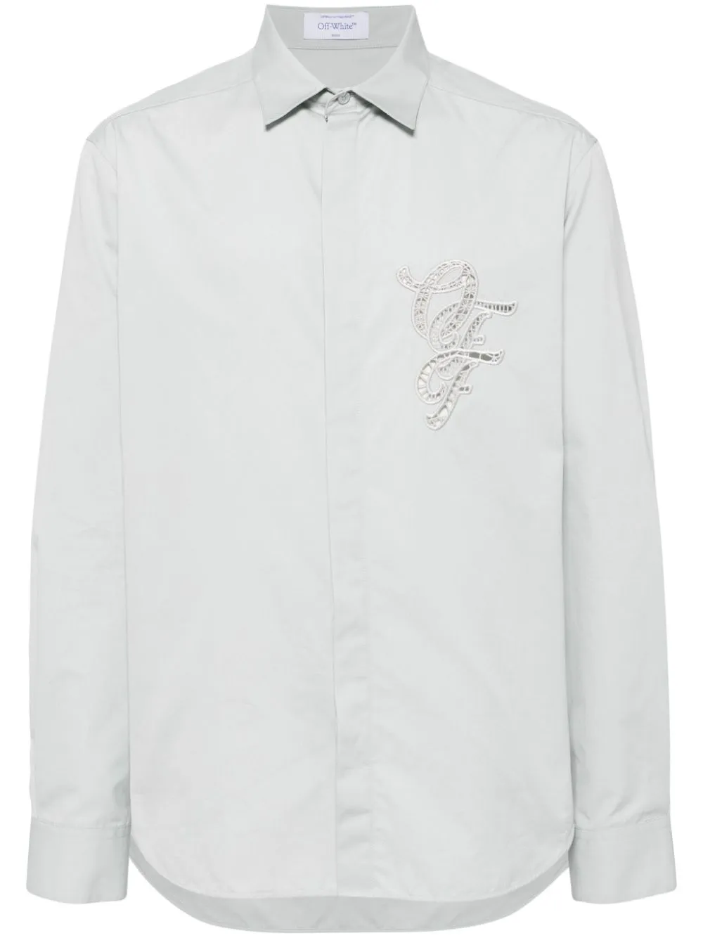 

Рубашка с вышитым логотипом OFF-WHITE, серый