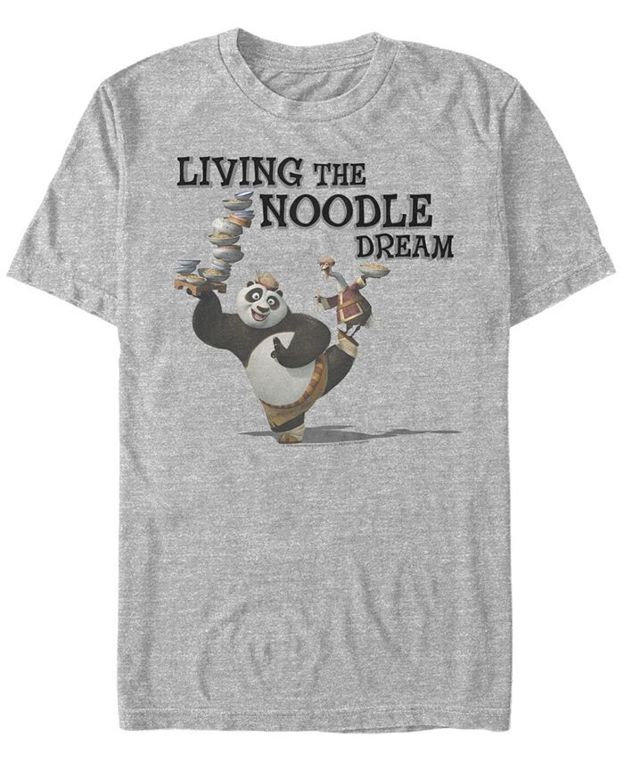 

Мужская футболка Po Living The Noodle Dream с короткими рукавами Kung Fu Panda Fifth Sun, серый