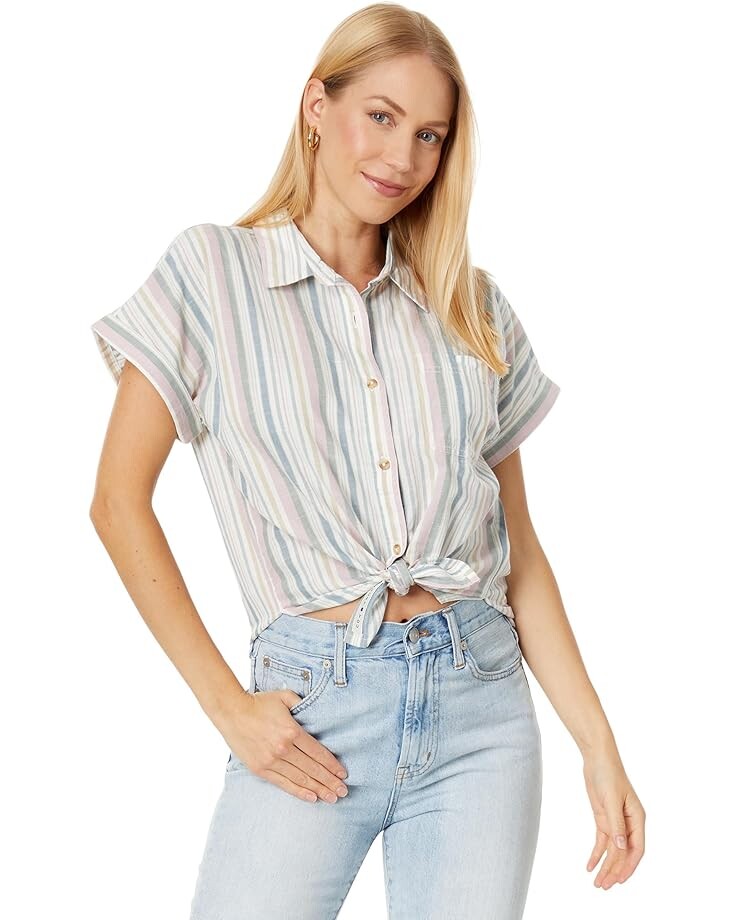 

Рубашка Lucky Brand Relaxed Striped Workwear, цвет Green Multi