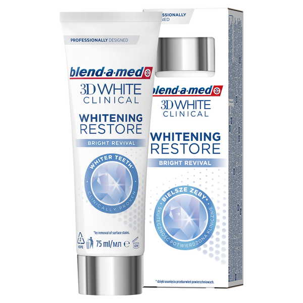

Зубная паста, 75 мл Blend-A-Med 3D white clinical whitening restore bright revival