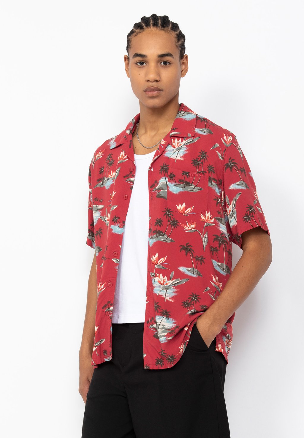 

Рубашка LIGHTWEIGHT HAWAIIAN Schott, красный