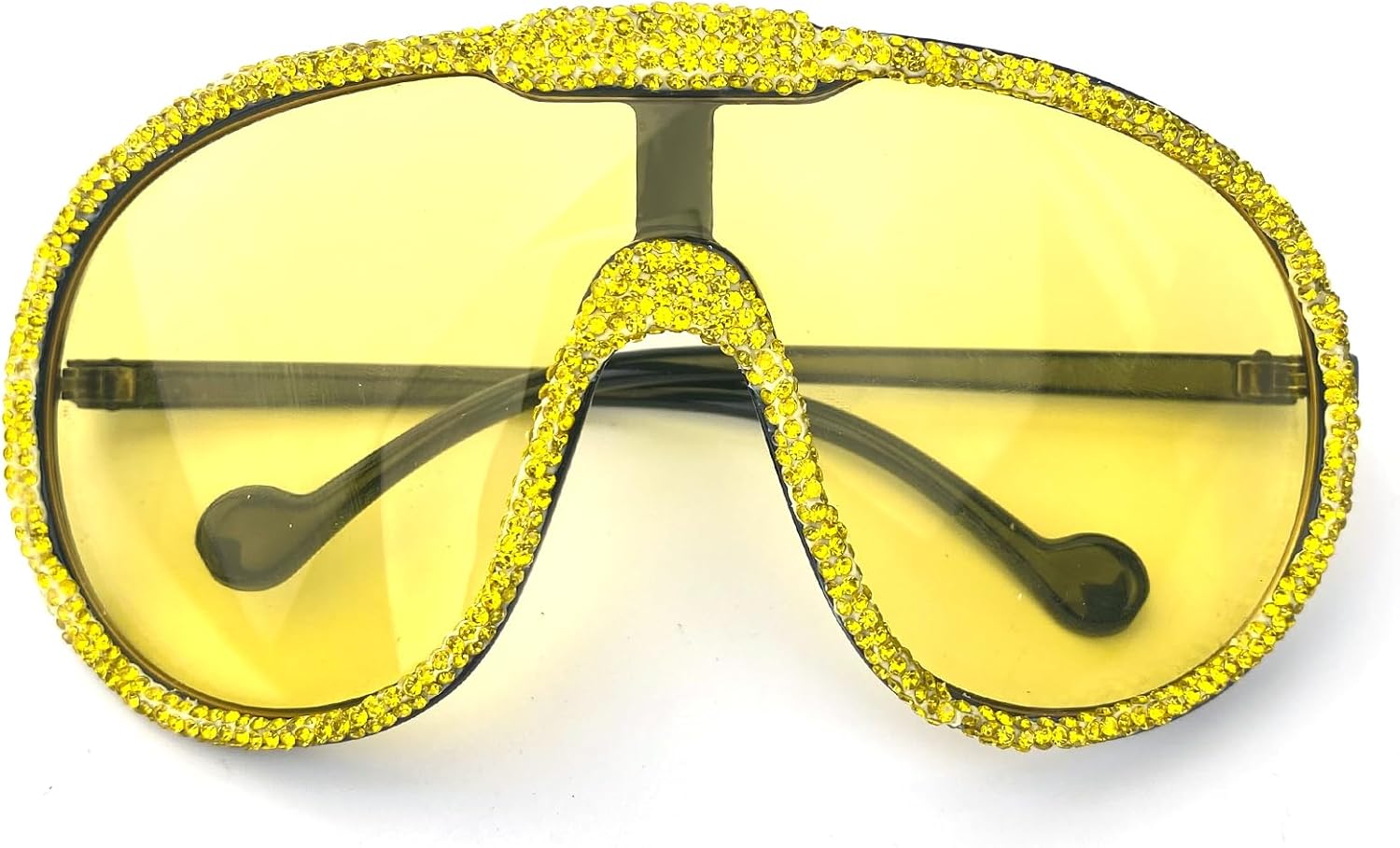 

Большие цельные солнцезащитные очки со стразами для женщин, модные сверкающие солнцезащитные очки в стиле панк с бриллиантами, очки с защитой от УФ-излучения UV400 mincl, Yellow