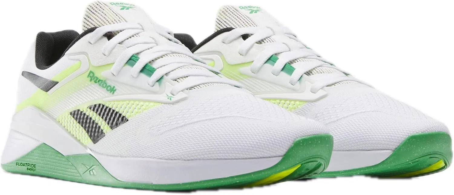 Кроссовки Reebok Unisex Nano X4, Footwear White Solar Acid Yellow Sport Green