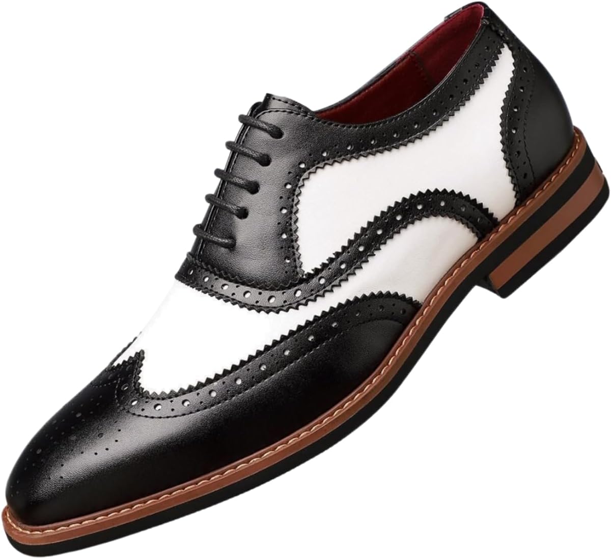 

Мужские оксфорды Santimon с двухцветными крыльями, классические броги, деловая и свадебная обувь для офиса, черный