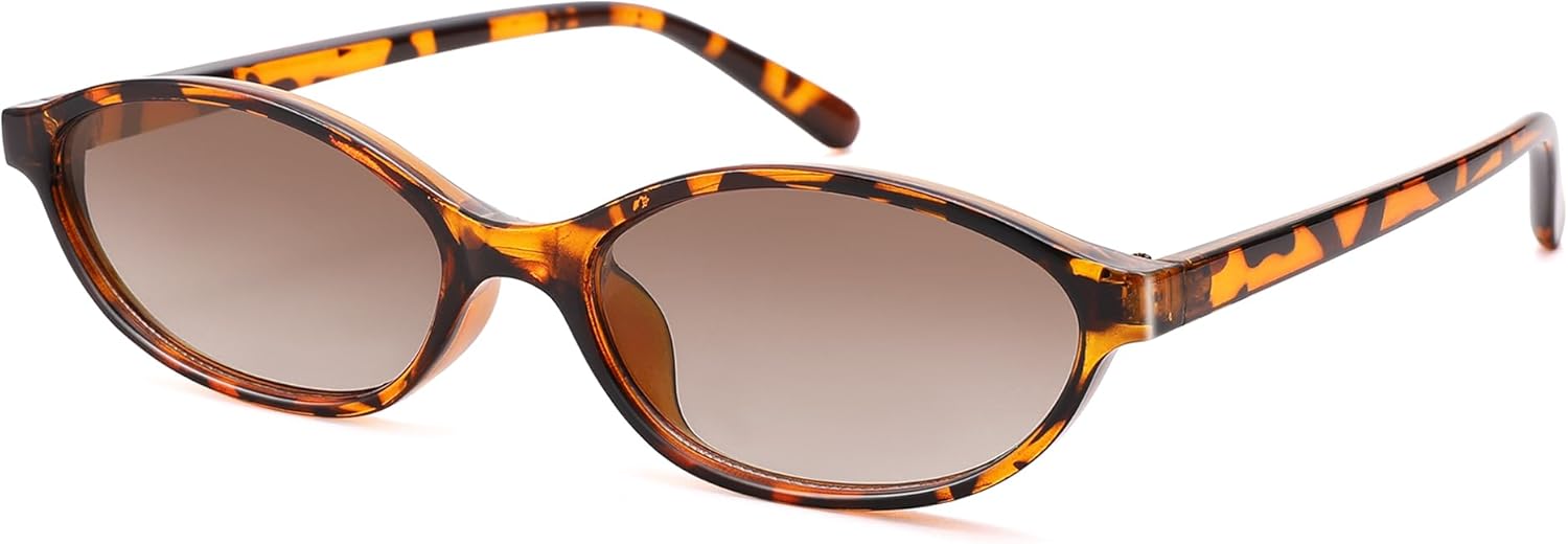 

Ретро-солнцезащитные очки овальной формы для женщин - модные солнцезащитные очки в стиле Y2k - очки «кошачий глаз» в стиле 90-х GLARDEFE, A3 Leopard / Gradient Brown Lens