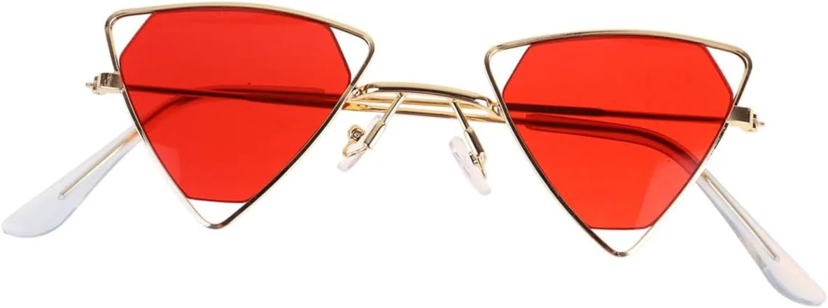 

Солнцезащитные очки в металлической оправе в форме треугольника и звезды, стильные женские красные очки, солнцезащитные очки обтекаемой формы GLSTOY, Red