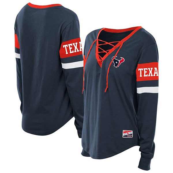 

Женская футболка Houston Texans с длинными рукавами и шнуровкой в стиле ретро, цвет navy, plus size New Era, Синий, Женская футболка Houston Texans с длинными рукавами и шнуровкой в стиле ретро, цвет navy, plus size New Era