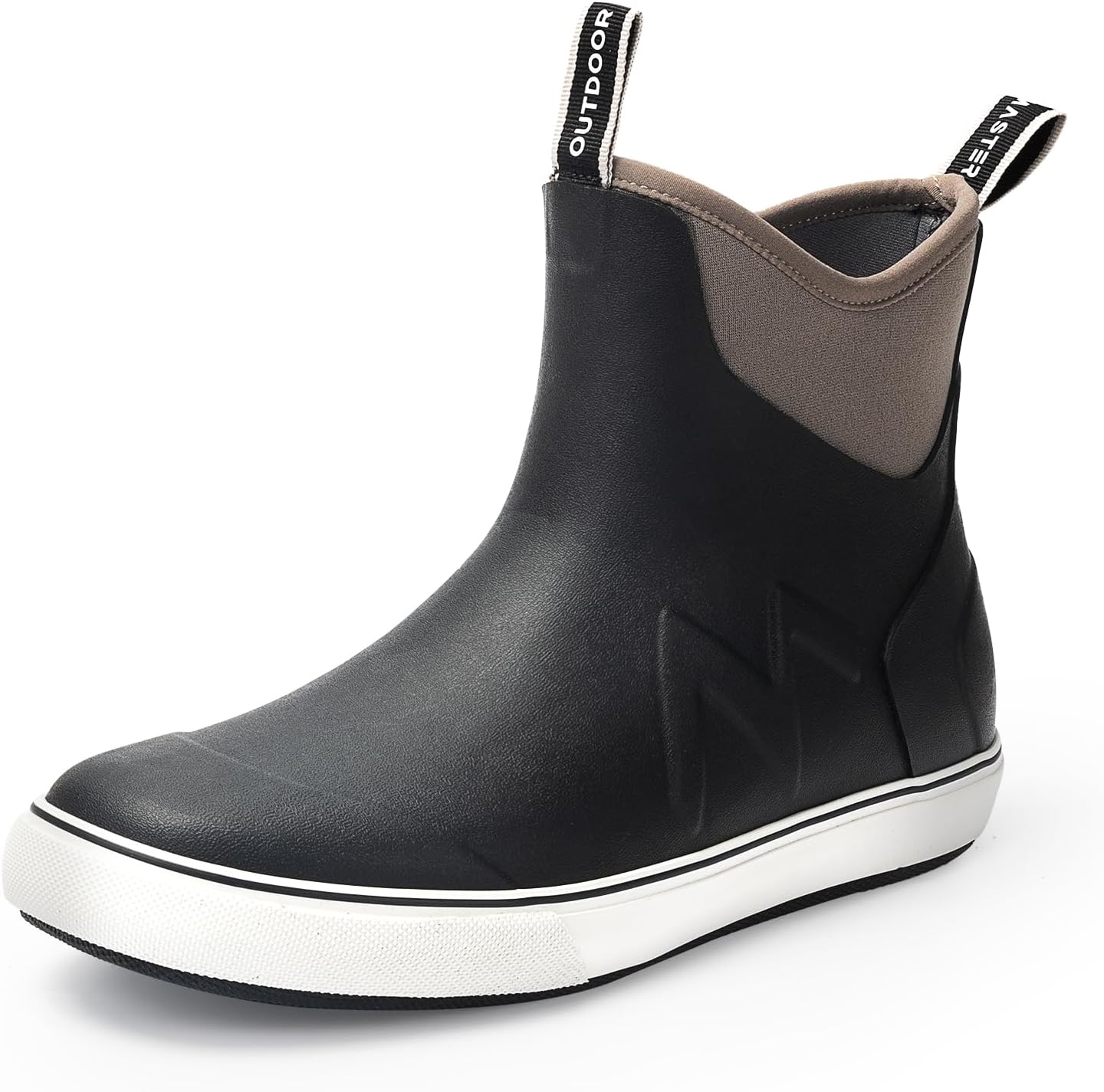 

Мужские ботинки OutdoorMaster для палубы, водонепроницаемые резиновые противоскользящие дождевые сапоги, дышащие ботинки для соленой воды для рыбалки, прогулок на лодке, кемпинга и парусного спорта, черный