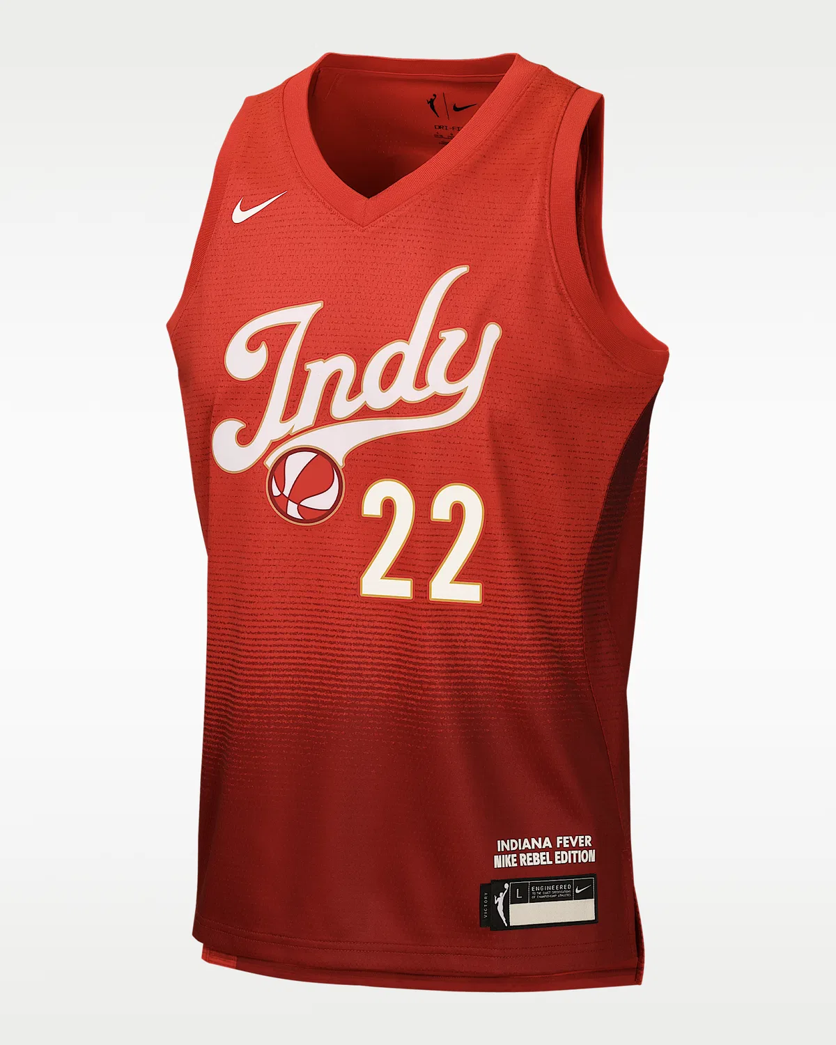 Большая детская майка Nike WNBA Caitlin Clark Indiana Fever Rebel Edition, University Red