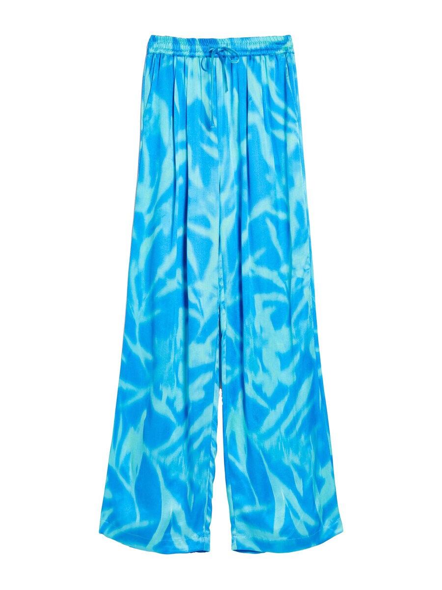 

Широкие брюки со складками спереди Bershka, цвет Blue/Azure/Sky blue