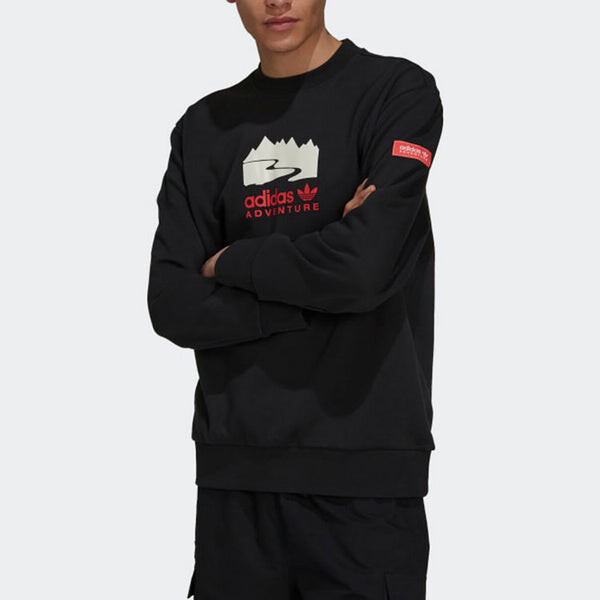 Толстовка Men's adidas originals Funny Printing Sports Round Neck Pullover Black, мультиколор — фото 2