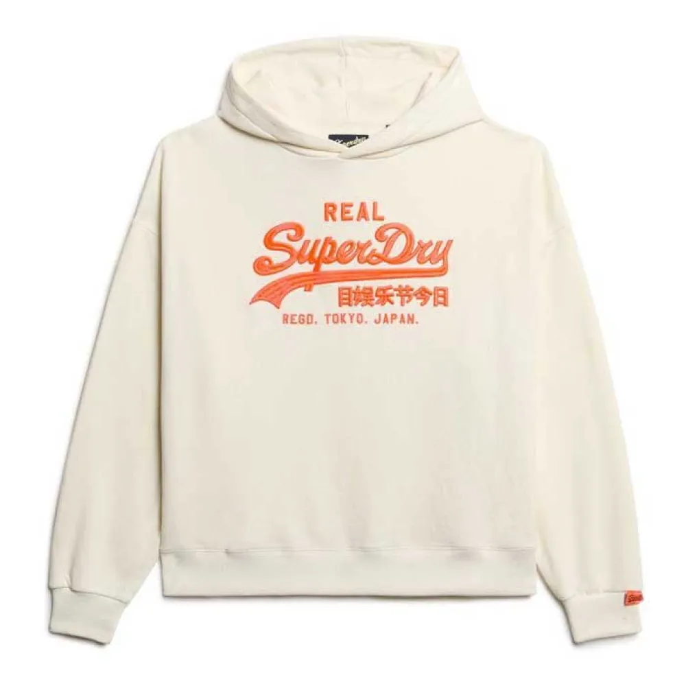 

Худи Superdry Vl Neon Relaxed, бежевый
