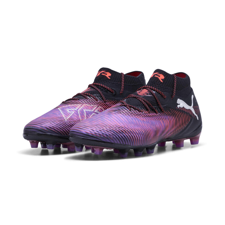 Футбольные бутсы FUTURE 8 ULTIMATE AG для взрослых PUMA, черные, белые, светящиеся, красные — фото 2
