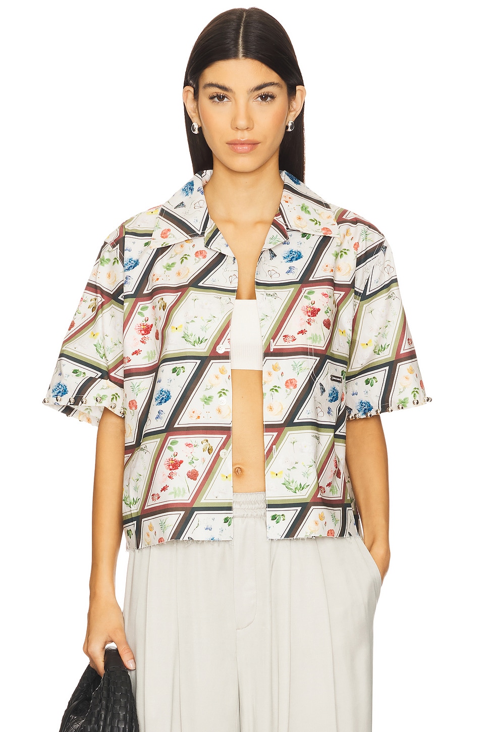 

Укороченная рубашка для кемпинга Private Policy, floral print