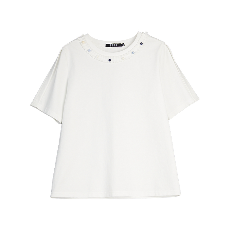 

Футболка Women's Crew Neck тонкая прямая посадка ELLE, белый