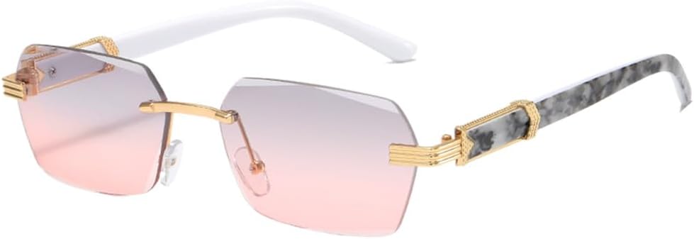 

Солнцезащитные очки UV400 для мужчин и женщин | Безободковые линзы с градиентным покрытием, маленькая оправа | Для вождения и занятий спортом на открытом воздухе generic, C5 Gray Pink